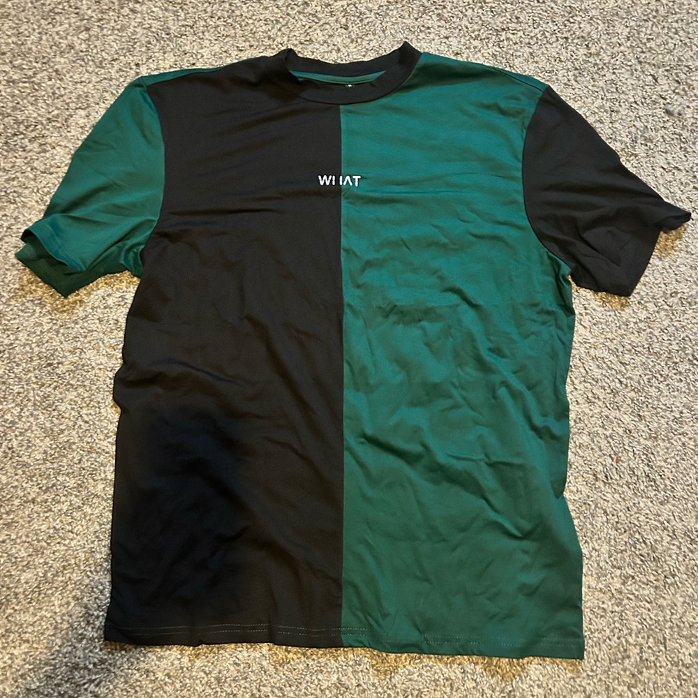 Two-Tone Black and Green Men's Shirt